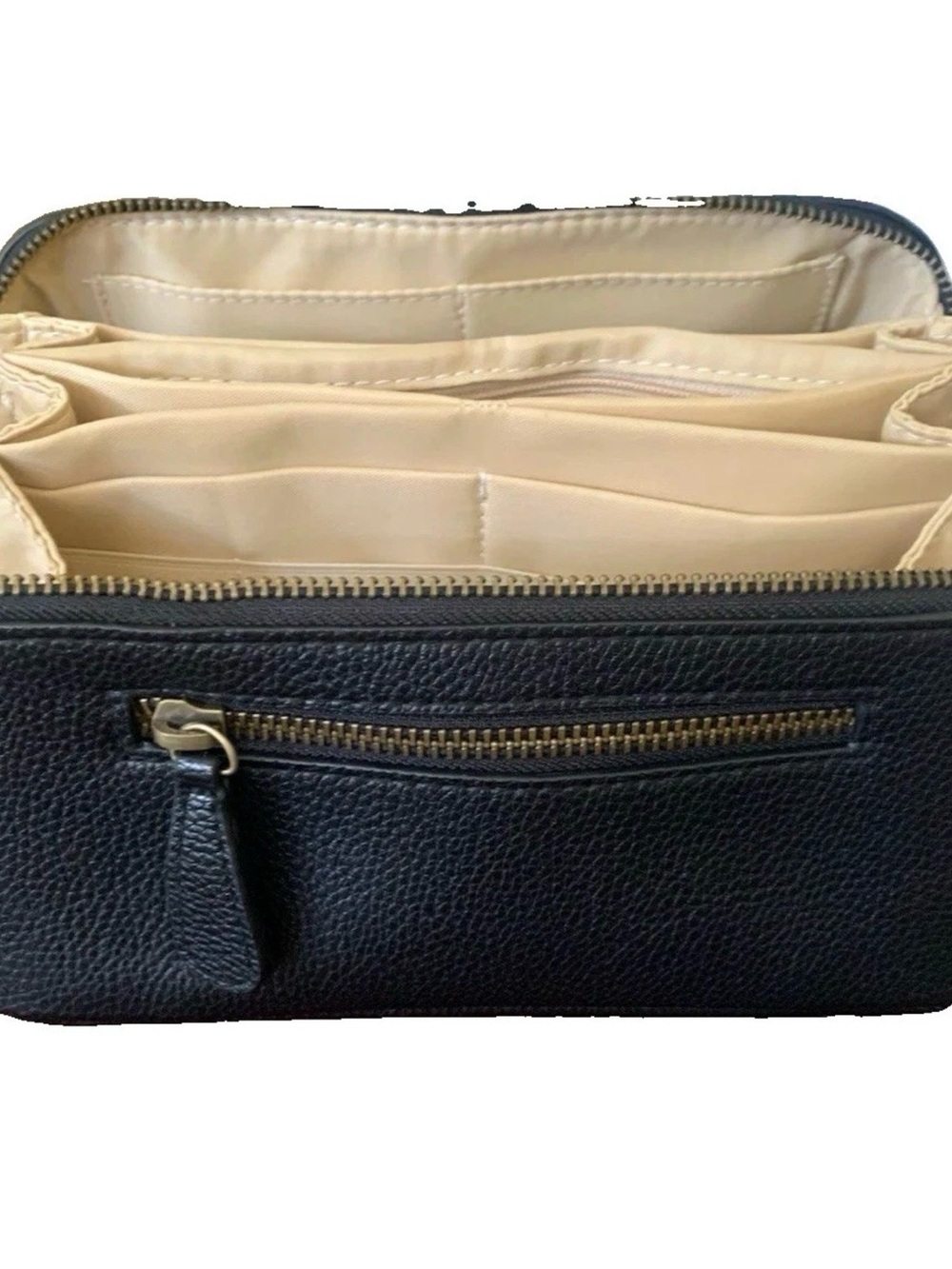 Travel Makeup Bag Cosmetic Organizer Black Waterproof Large Capacity Handle